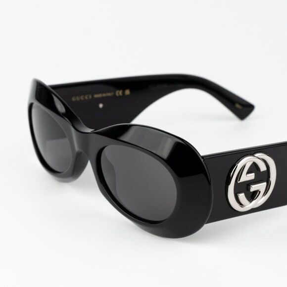 NEW Gucci GG1696S 001 Black Grey Women Oval Sunglasses GG 1696S main image 6